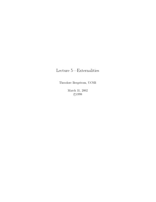 Theory of Public Goods and Externalities Lec5