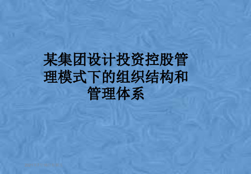 某集团设计投资控股管理模式下的组织结构和管理体系