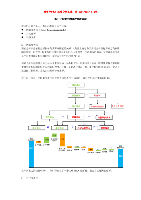 电厂分析常用的几种分析方法