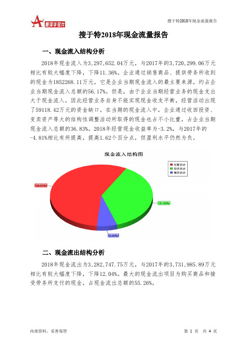 搜于特2018年现金流量报告-智泽华