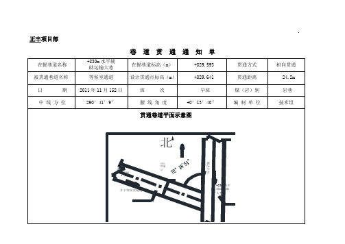 巷道贯通通知单