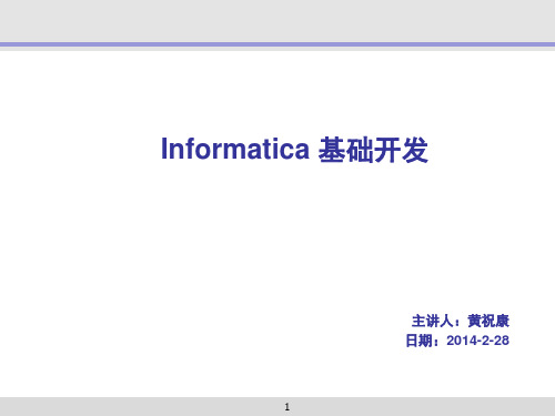 informatica组件介绍-文档资料