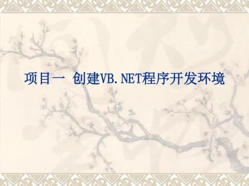 VBNET程序设计及项目实训课件.