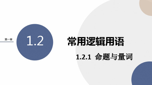 人教B版高中数学必修第一册 1-2-1《命题与量词》课件PPT