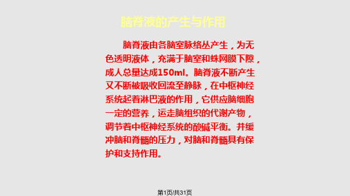 脑积水治疗和护理PPT课件