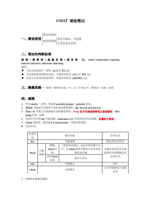 GMAT 语法笔记