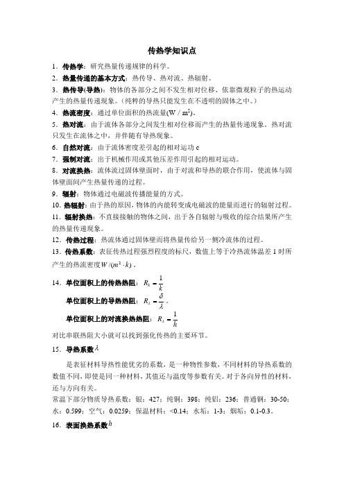 国电集团招聘考试2-8-热能工程与动力类专业知识点--传热学知识点讲义整理分解