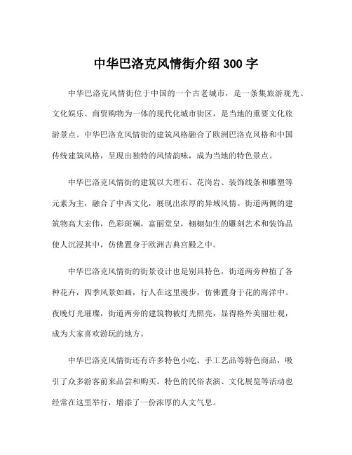 中华巴洛克风情街介绍300字