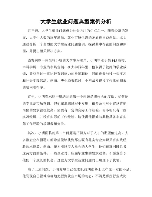 大学生就业问题典型案例分析