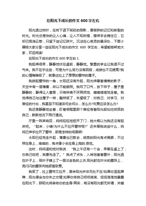 在阳光下成长的作文600字左右