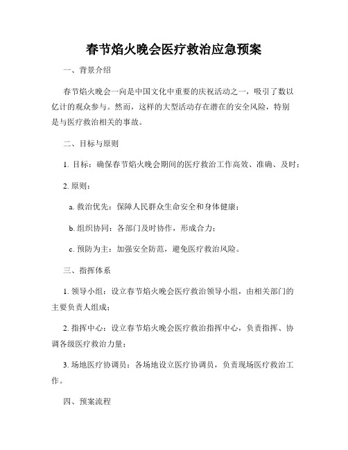 春节焰火晚会医疗救治应急预案