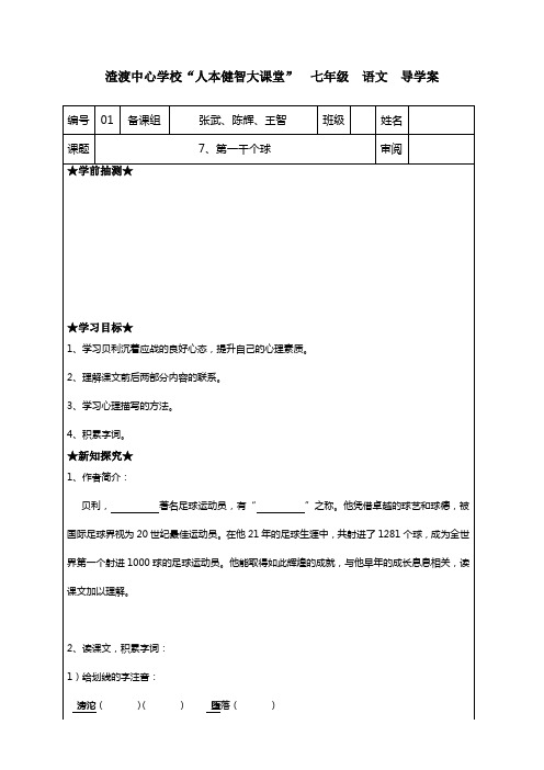 《第一千个球》导学案