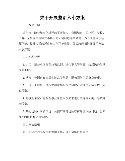 关于开展整治六小方案