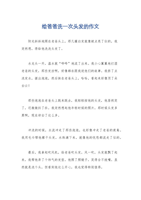 给爸爸洗一次头发的作文