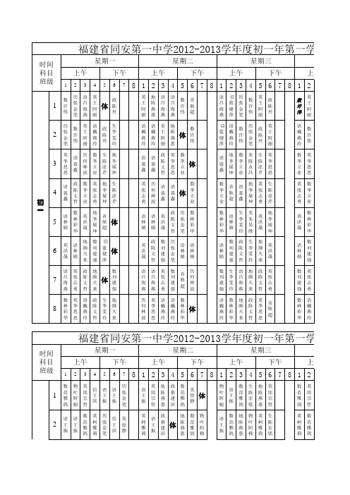 高中部第18周课程表1