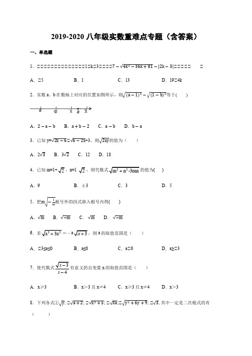 北师大版八年级上册第二章 实数重难点专题