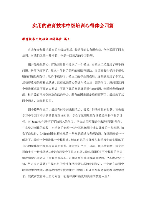 实用的教育技术中级培训心得体会四篇