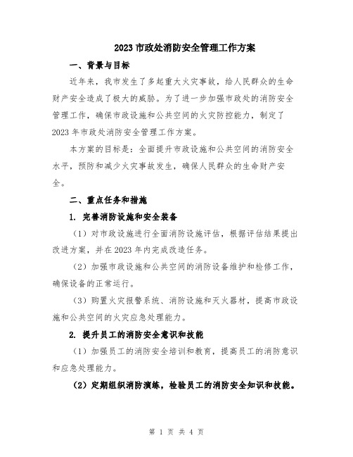 2023市政处消防安全管理工作方案