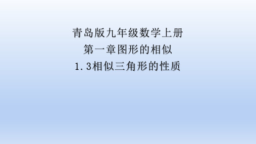 青岛版九年级数学上册第一章图形的相似1.3相似三角形的性质(21张PPT)