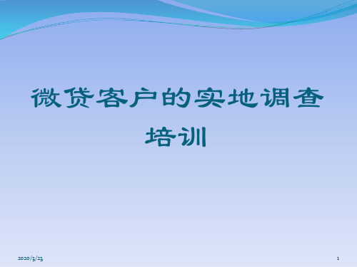 微贷客户的实地调查PPT课件