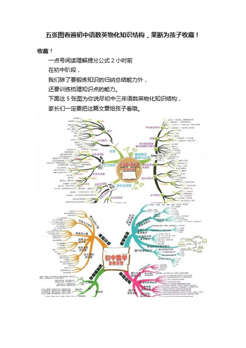 五张图看遍初中语数英物化知识结构，果断为孩子收藏！