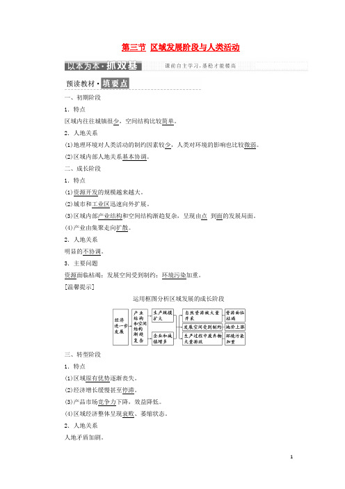 高中地理第一单元区域地理环境与人类活动第三节区域发展阶段与人类活动教学案鲁教版必修320180116335