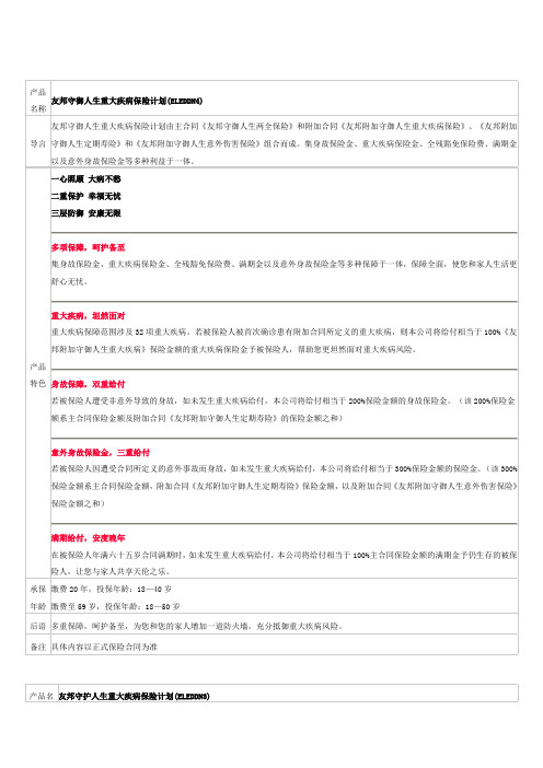 保障型寿险