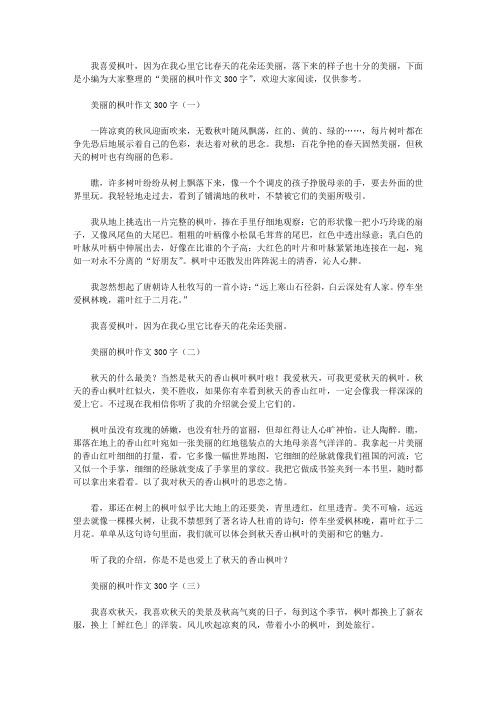 美丽的枫叶作文300字