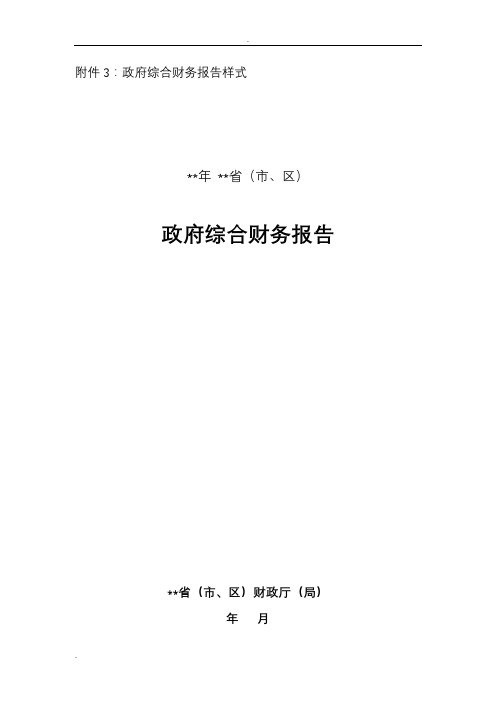 2016年度政府综合财务报告样式