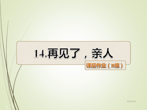 人教版语文五年级下册精品课件第14课 再见了,亲人课后作业(B组-提升篇)