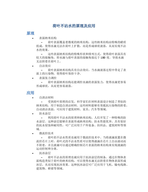 荷叶不沾水的原理及应用