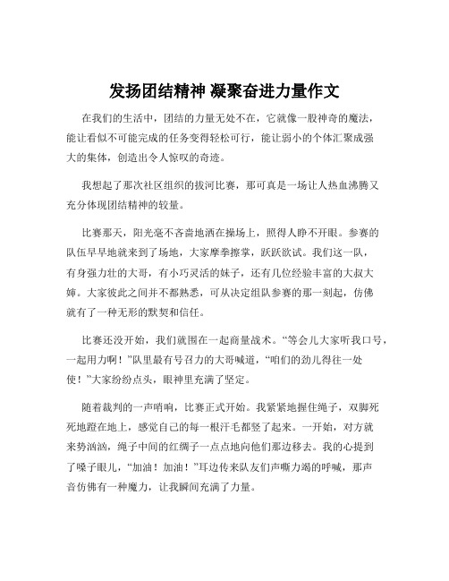 发扬团结精神 凝聚奋进力量作文