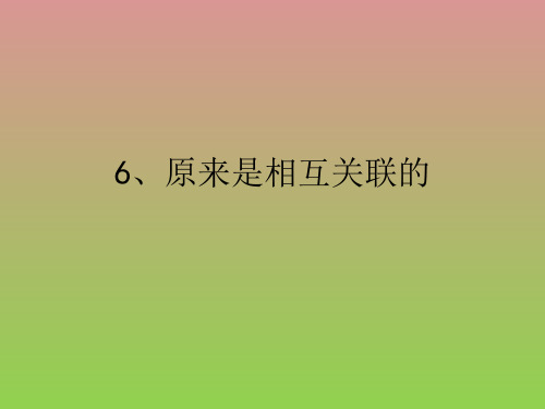 教科版科学五上《原来是相互关联的》ppt课件