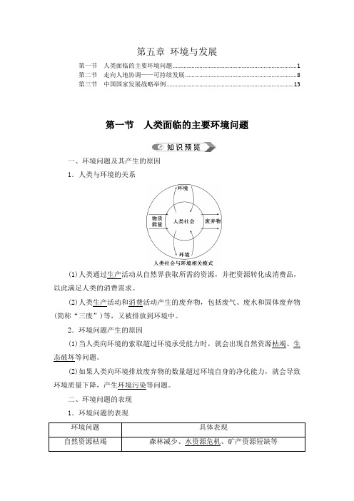 新教材 人教版高中地理必修第二册 第五章 环境与发展 知识点考点提炼汇总