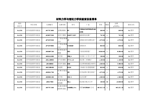 材料力学与理论力学室设备清单-南京航空航天大学精品课程