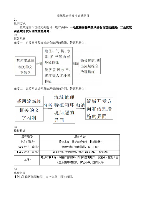 流域综合治理措施类题目