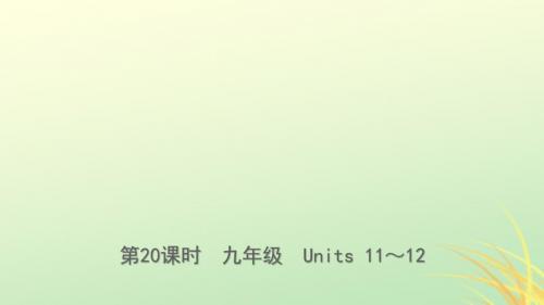 云南地区中考英语总复习第1部分教材系统复习第20课时九全Units1课件