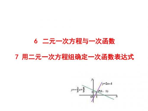 【最新】北师大版八年级数学上册《用二元一次方程组确定一次函数表达式》公开课课件