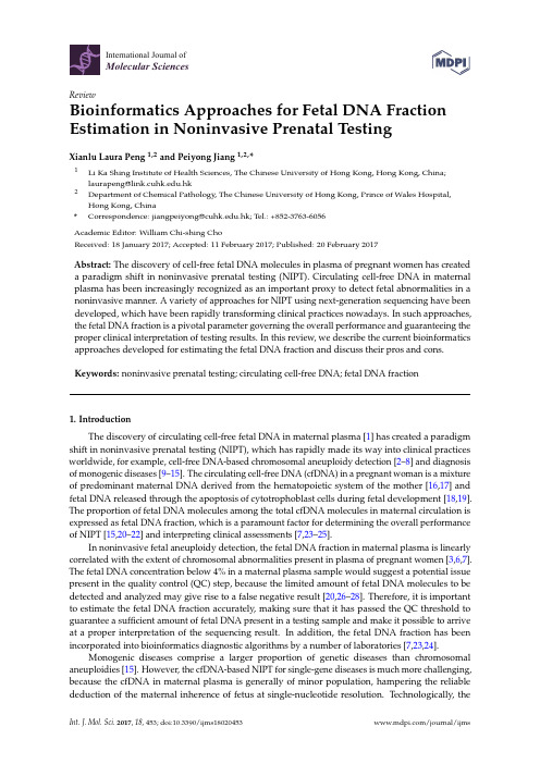 Bioinformatics Approaches for Fetal DNA Fraction Estimation in Noninvasive Prenatal Testing