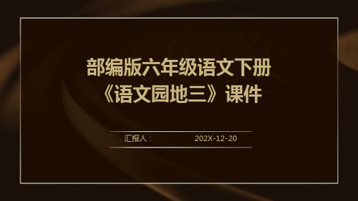 部编版六年级语文下册《语文园地三》课件