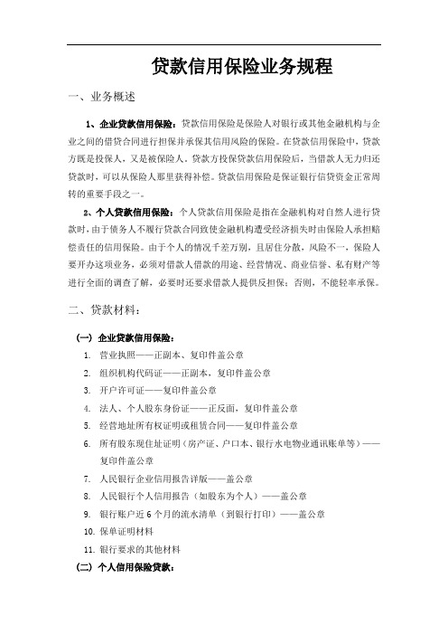 贷款信用保险业务规程