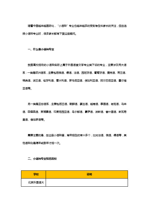 选报小语种专业需要了解的——院校的选择、就业方向、就业优势。