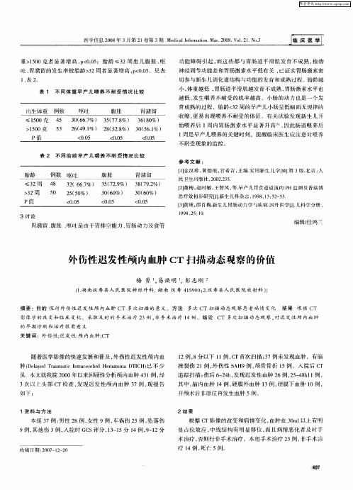 外伤性迟发性颅内血肿CT扫描动态观察的价值