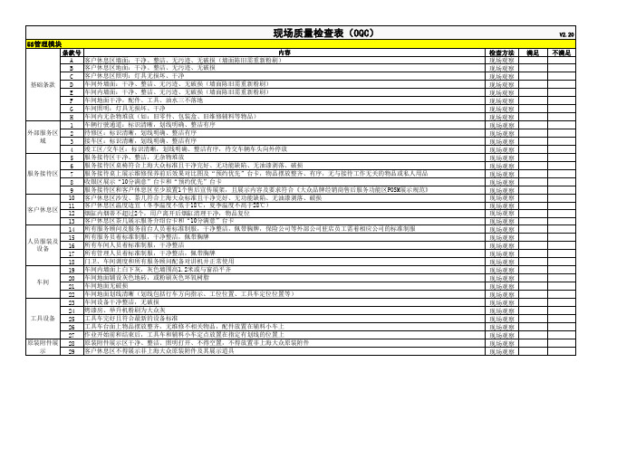 现场质量检查表V2.20