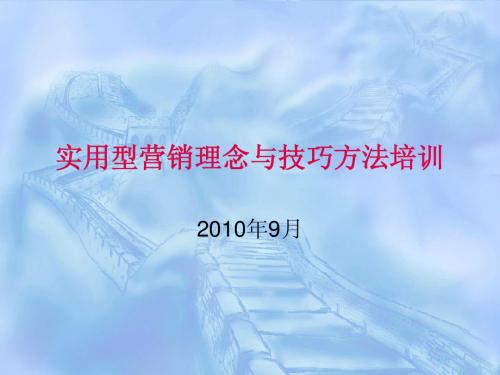 实用型营销理念与技巧方法培训