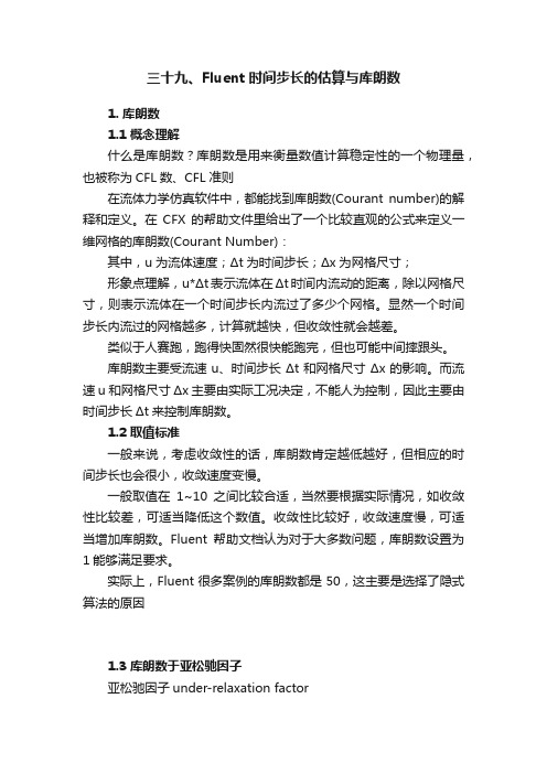 三十九、Fluent时间步长的估算与库朗数