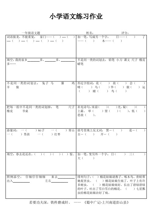 小学一年级语文每日必练IV (55)