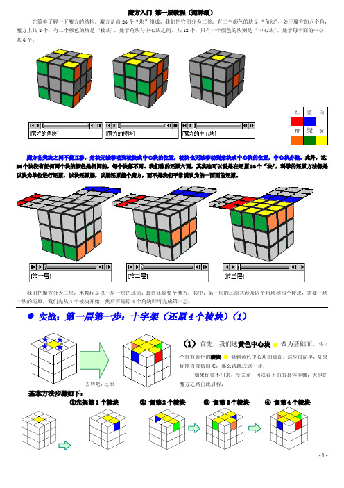 魔方还原教程(速度比较快的方法)