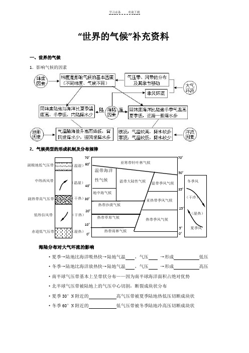 高二世界地理复习气候导学案