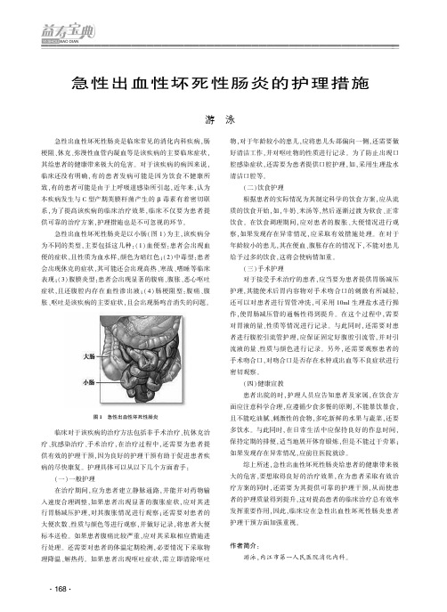 急性出血性坏死性肠炎的护理措施